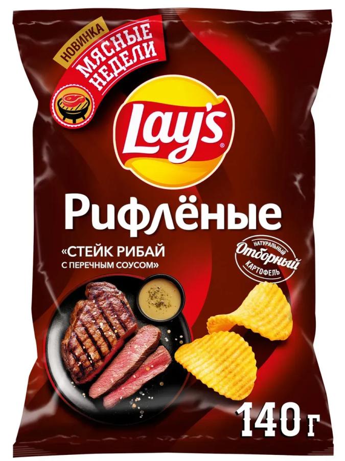 Лейз Рифл Стейк Рибай переч соус140г 19Х