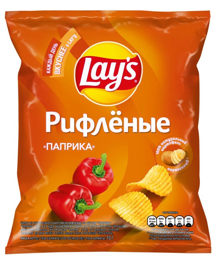Лейз Рифленые Паприка 70г 25X ДСП