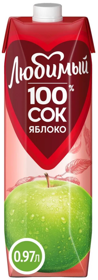 Люб100% Сок Ябл Осв 0.97л ПЗ 12Х ДП НД